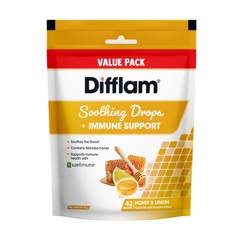 DIFFLAM Drops+Imm Supp Hon&Lem 42s