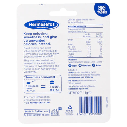 HERMESETAS Mini Sweeteners 800tabs