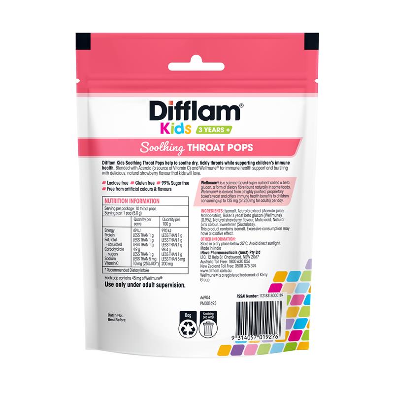 DIFFLAM K Sooth Throat Pop Strawb10s