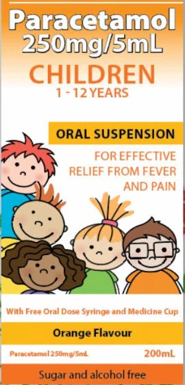 PARACETAMOL (MULTI) SUSP 250mg 200ml