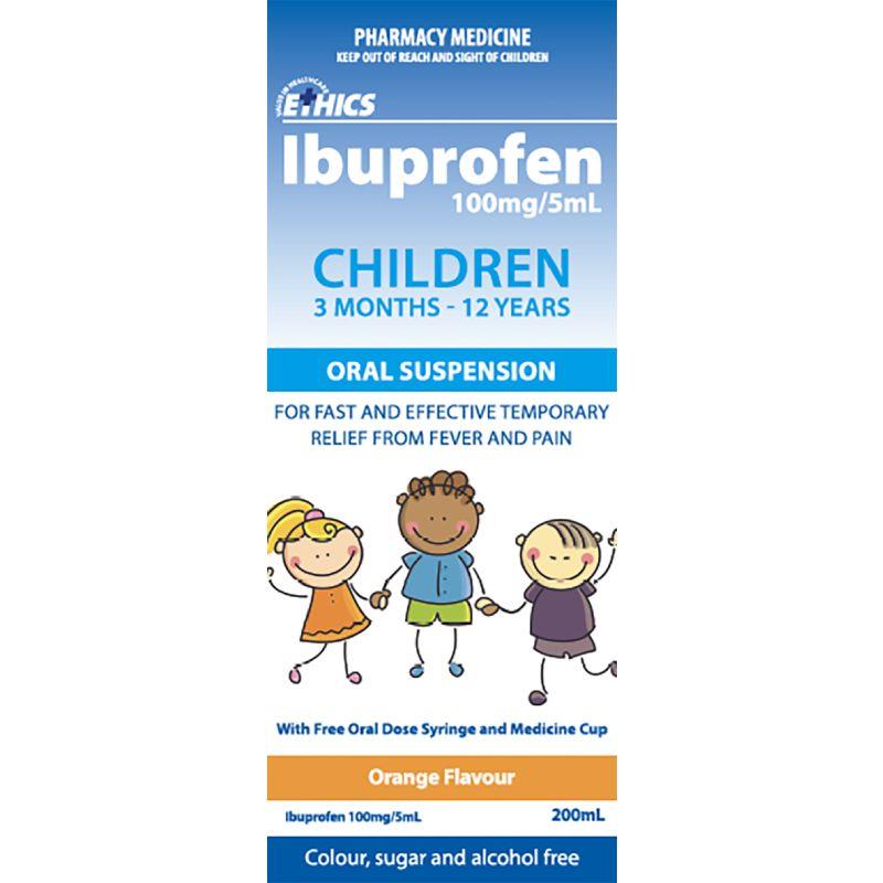 Ethics Ibuprofen 100mg/5ml 200ml