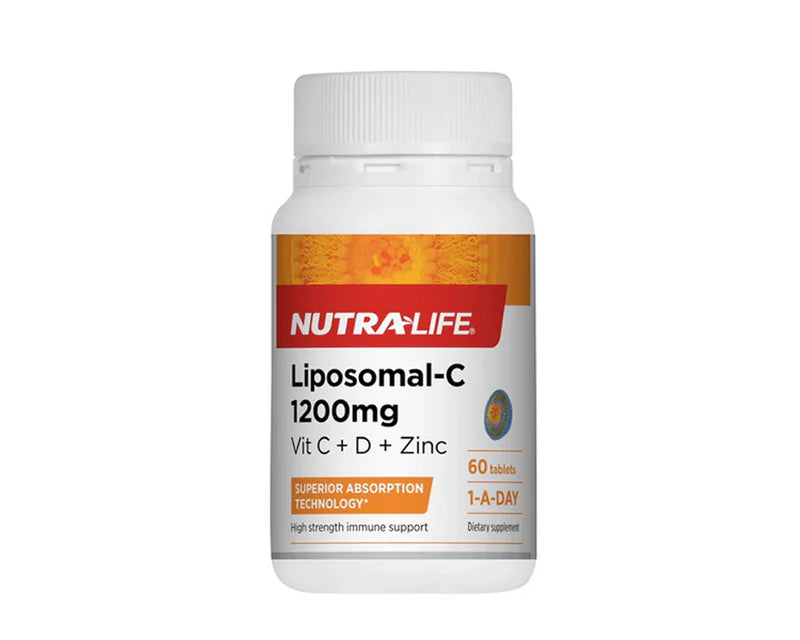 NutraLife Liposomal C 1200mg Vitamin C With Vit D & Zinc 60 Tablets