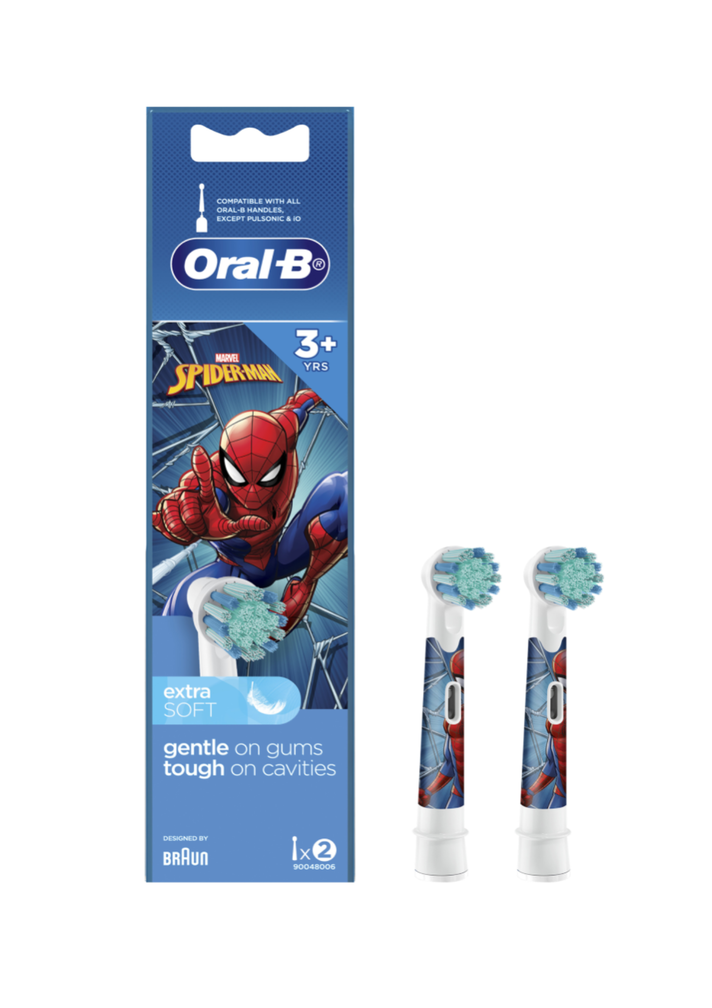 Oral-B, Refills Extra Soft, 3+ Yrs, Spiderman, 2 Pack
