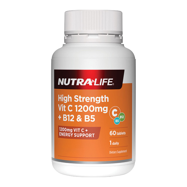 High Strength Vit C 1200mg + B12 & B5 60s