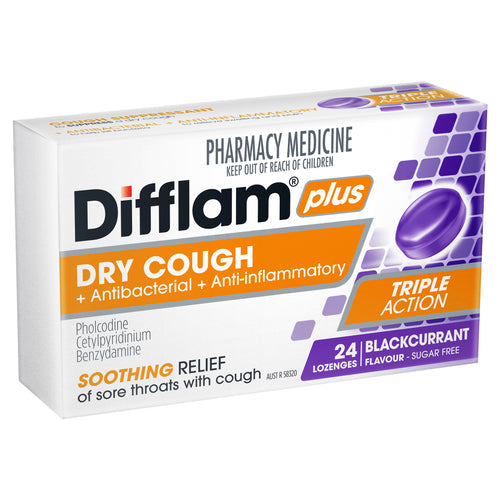 Difflam Lozenges Blackcurrant Sugar Free - 24s