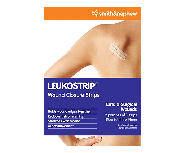 Leukostrip Wound Closure Strips - 6.4mm x 76mm