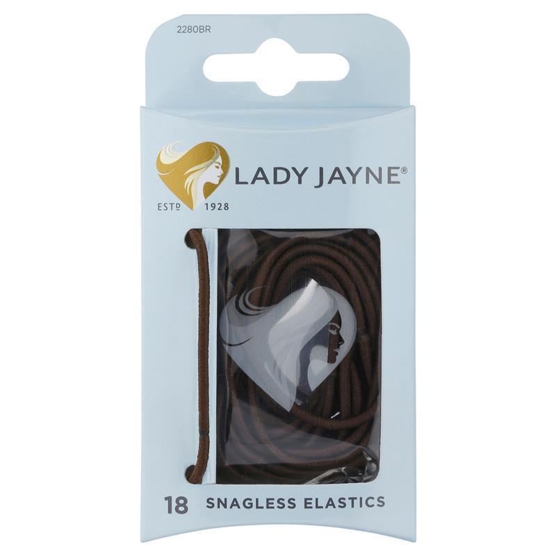 Lady Jayne Snagless Elastics Brown - 18pk