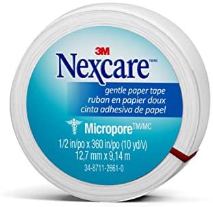 Nexcare Micropore Gentle Paper Tape White - 12.7mm X 9.14m