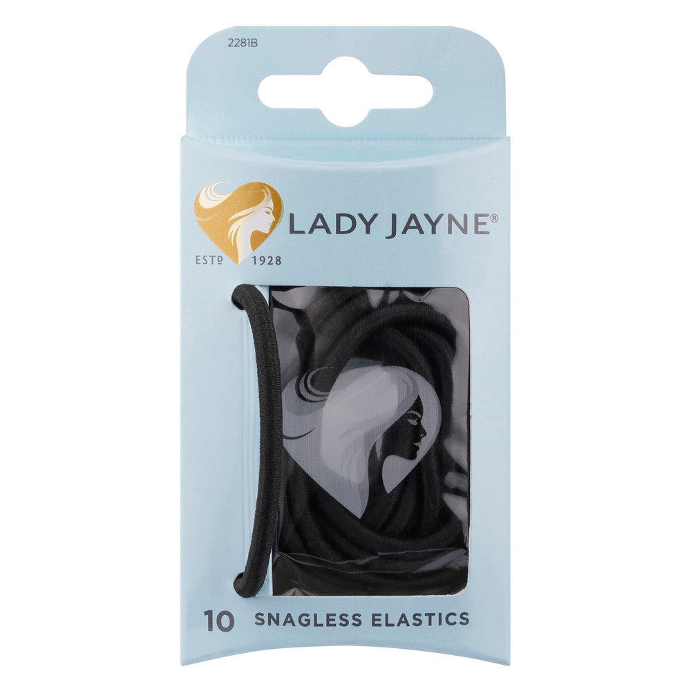 Lady Jayne Snagless Elastics Thick Black - 10s