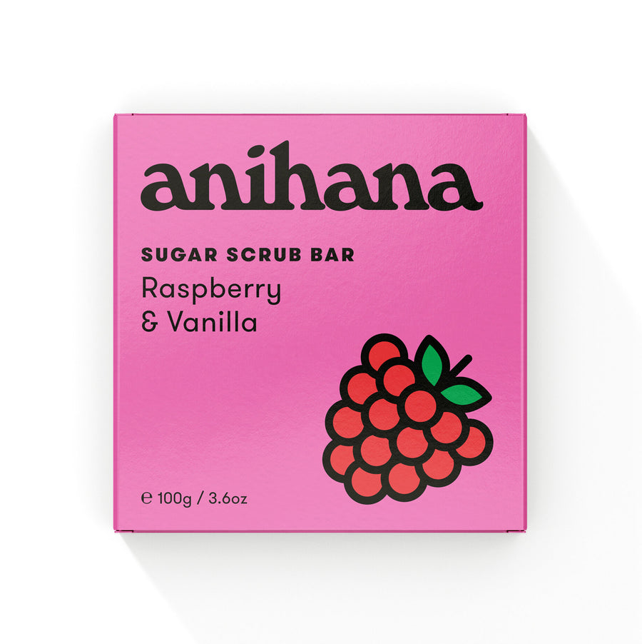 Anihana Raspberry & Vanilla Sugar Scrub Bar - 100g