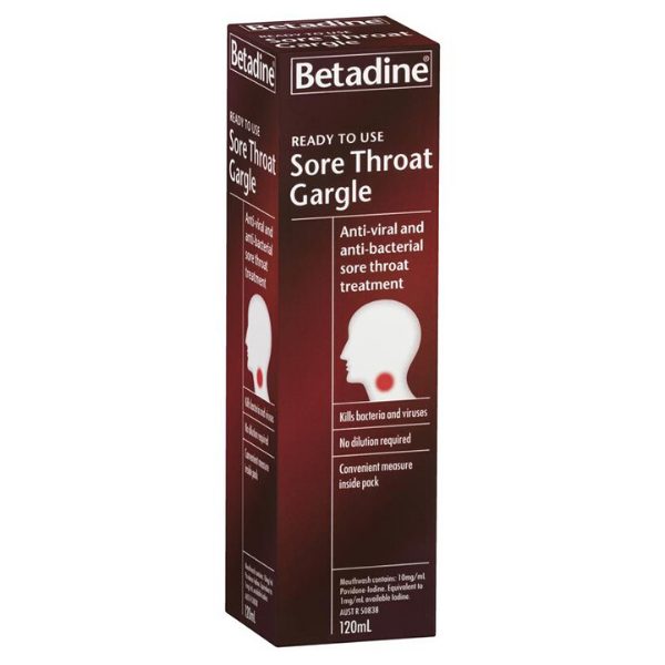 Betadine Sore Throat Gargle Ready To Use - 120mL