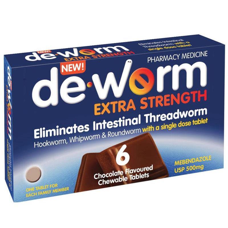 De-worm Chewable Chocolate 500mg - 6tabs
