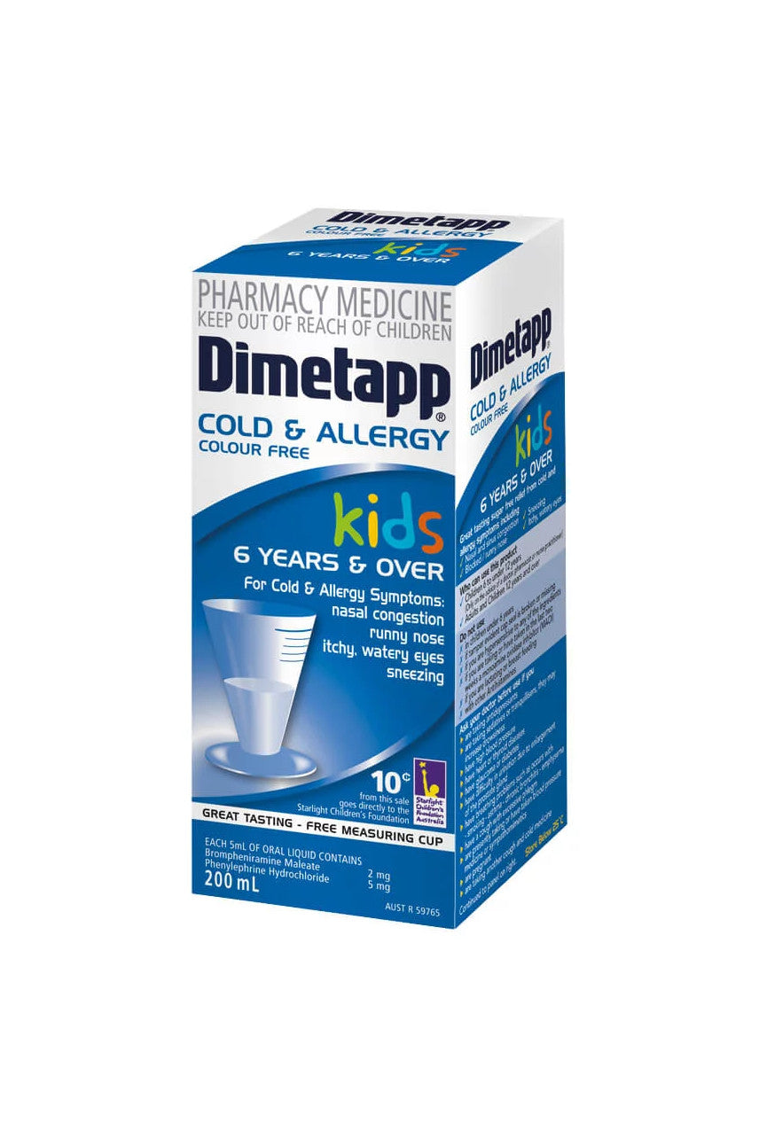 Dimetapp Cold And Allergy Elixir Colour Free - 200ml