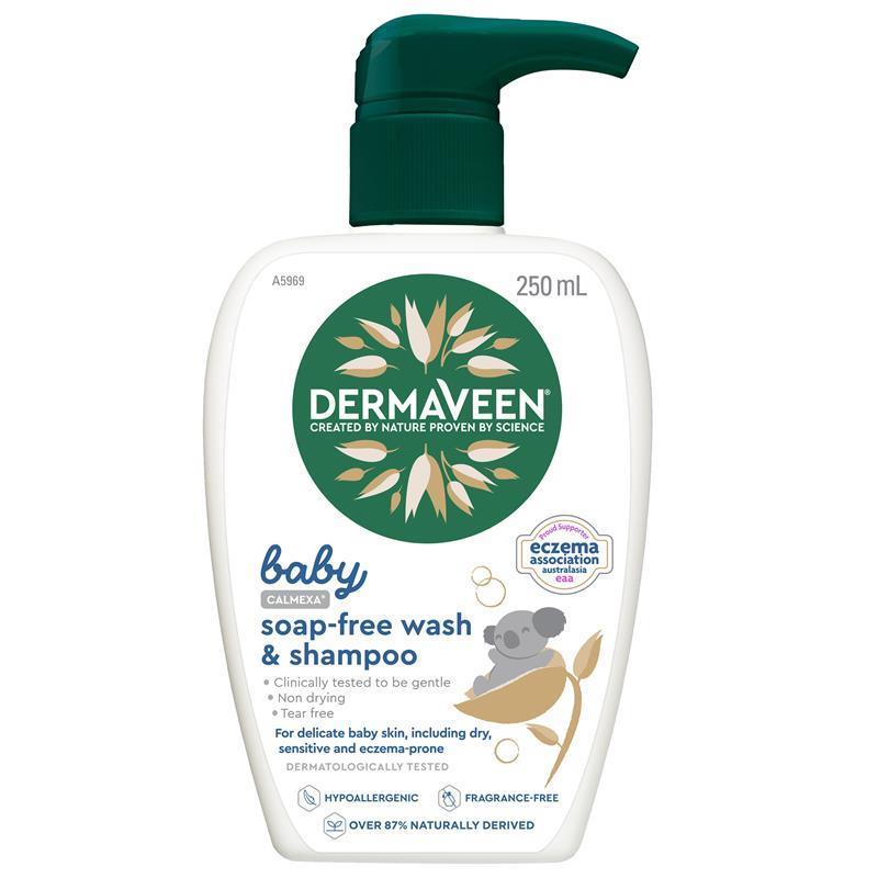 DermaVeen Baby Calmexa Soap-Free Wash & Shampoo 250ml