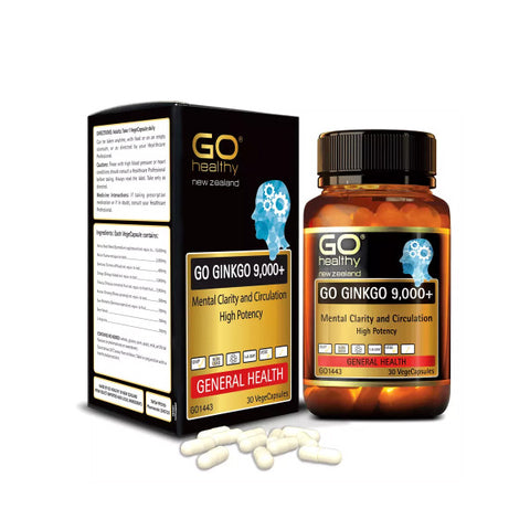 Go Healthy Go Ginkgo 9000+ Mental Clarity & Circulation - 30caps