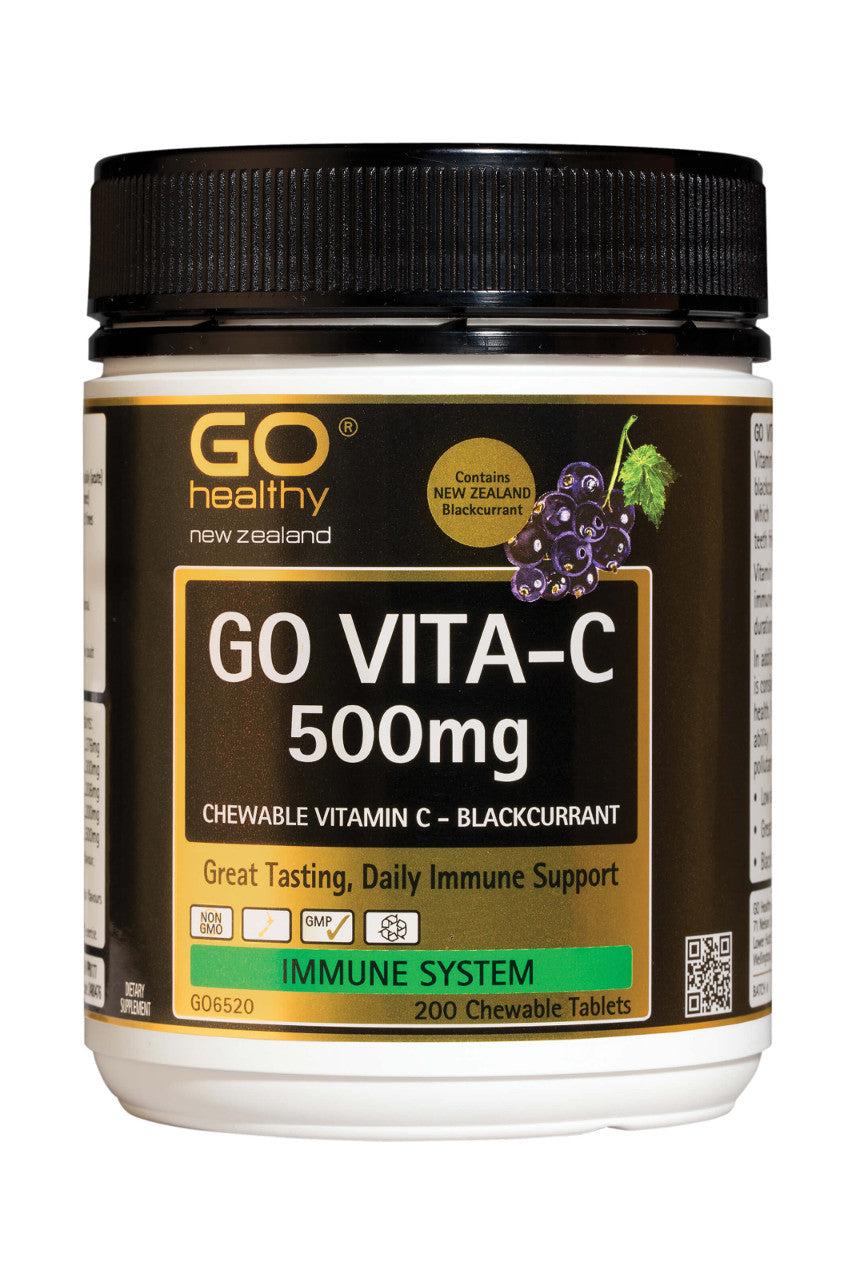 Go Healthy Go Vita-C 500mg Blackcurrant Chewable - 200tabs