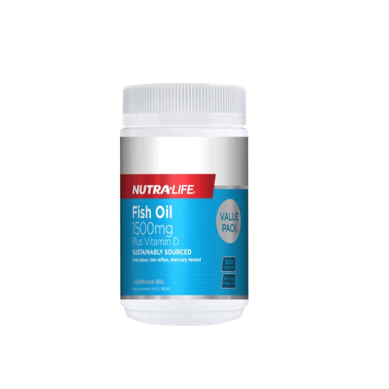 Nutralife Fish Oil 1500mg Plus Vitamin D - 300caps