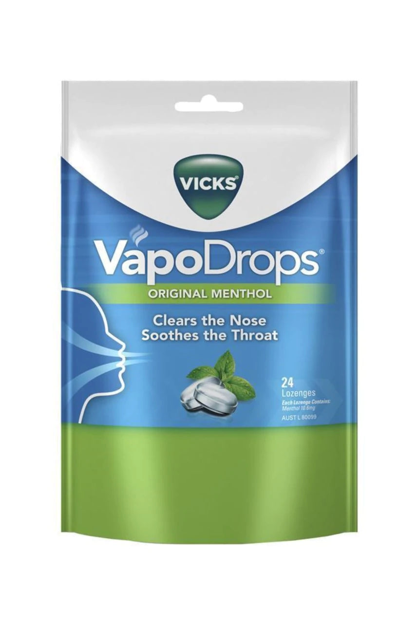 Vicks VapoDrops Original Menthol Lozenges - 24s