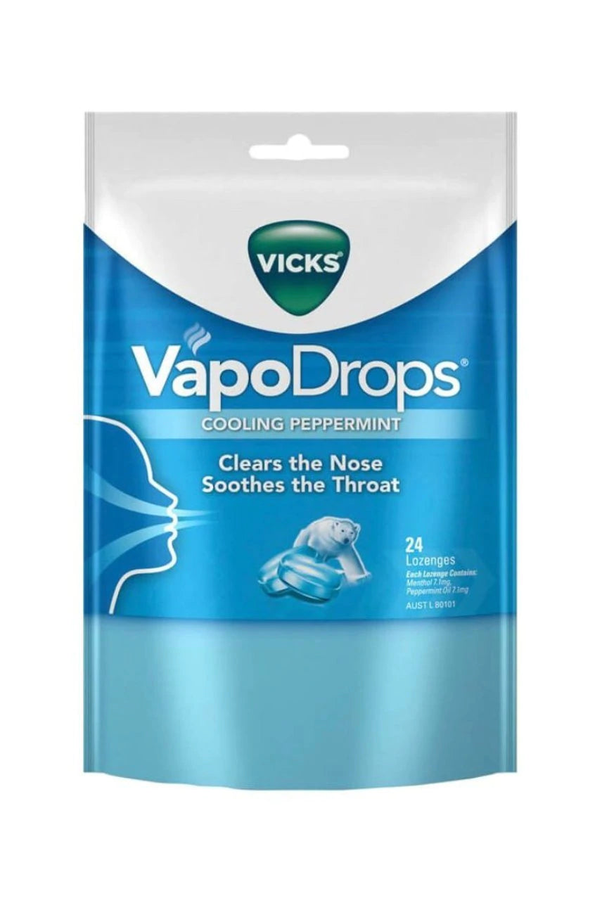 Vicks VapoDrops Cooling Peppermint Lozenges - 24s