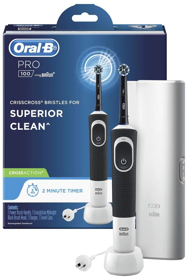 Oral-B Cross Action Power Toothbrush Kit: Charger, Brush Head And Travel Case