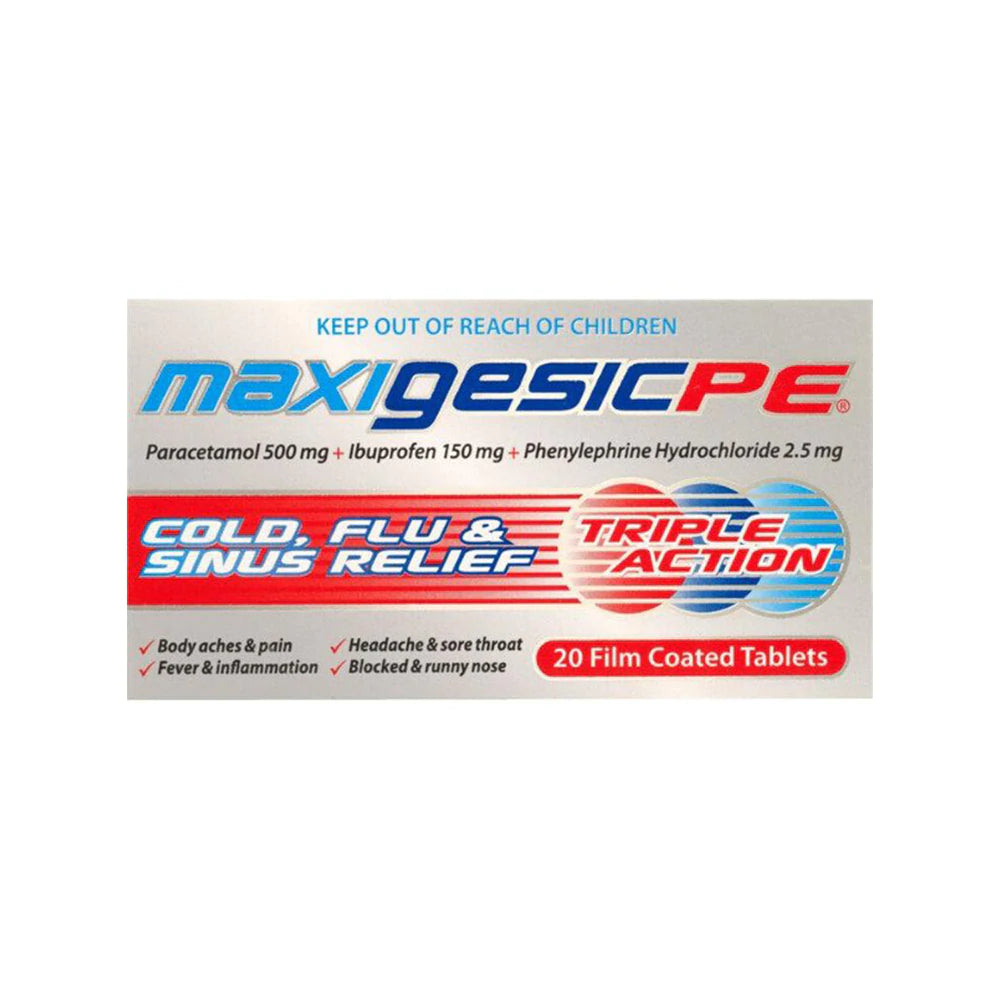 Maxigesic PE Cold, Flu & Sinus Relief - 20tabs