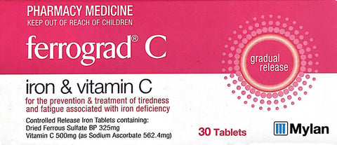 Ferrograd C Iron 325mg with Vitamin C 500mg - 30tabs