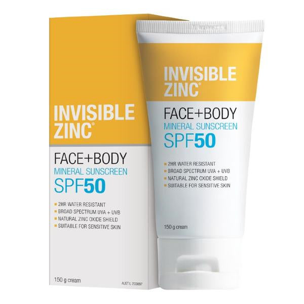 Invisible Zinc Face & Body Mineral Sunscreen SPF 50 - 150g