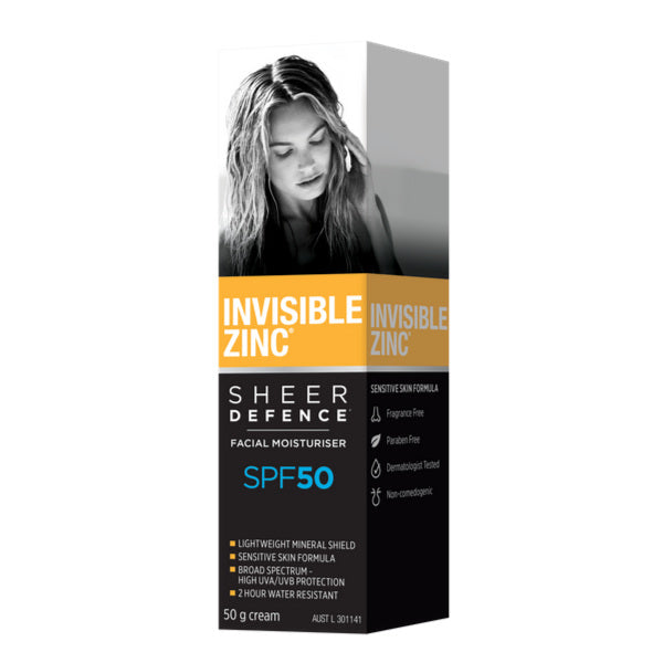 Invisible Zinc Sheer Defence Facial Moisturiser SPF50 - 50g