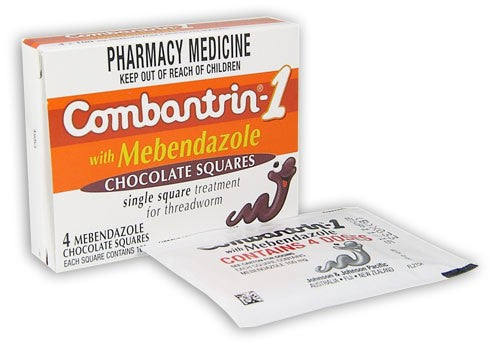 Combantrin-1 Chocolate Squares Worm Treatment - 4 pk