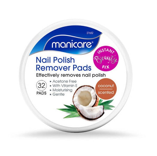 Manicare Nail Polish Remover Pads Coconut - 32s