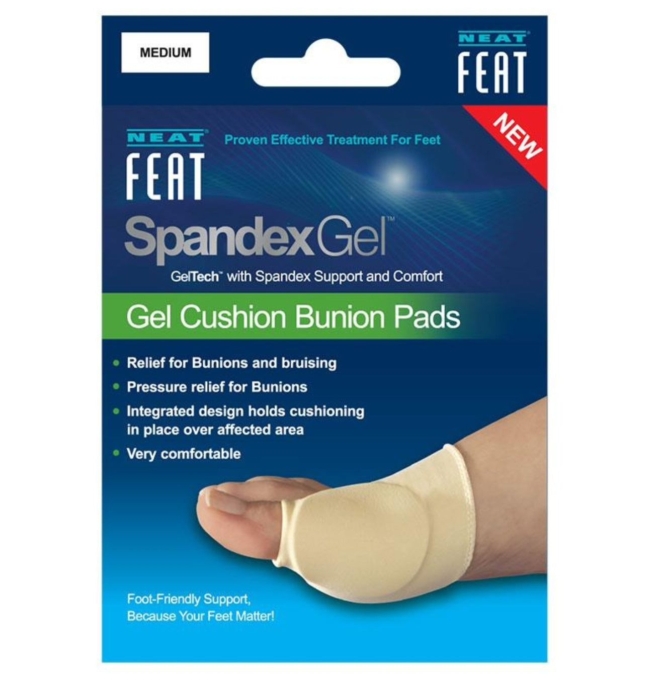 Neat Feat Spandex Gel Cushion Bunion Pads - Med