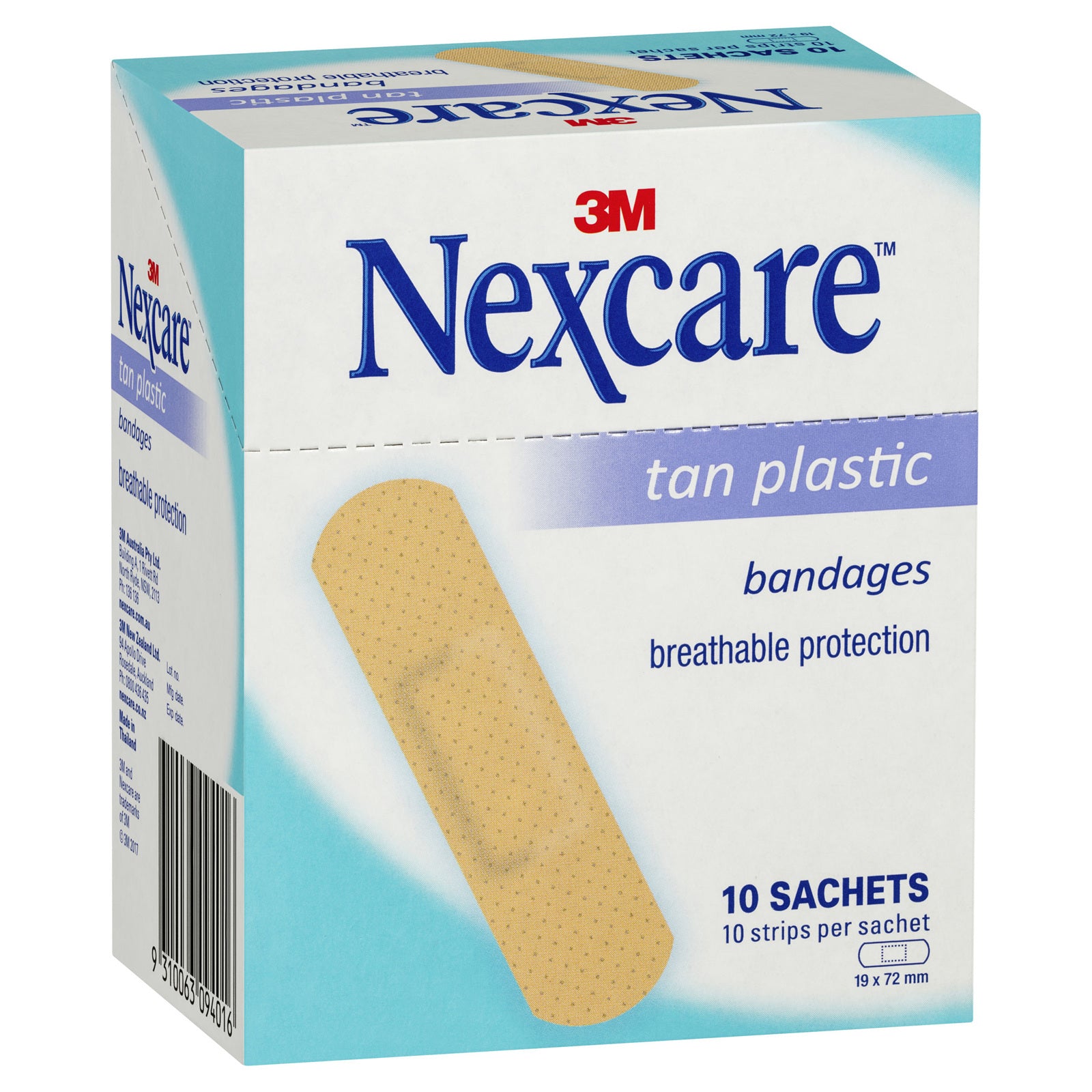 Nexcare Plastic Strips Tan - 10s