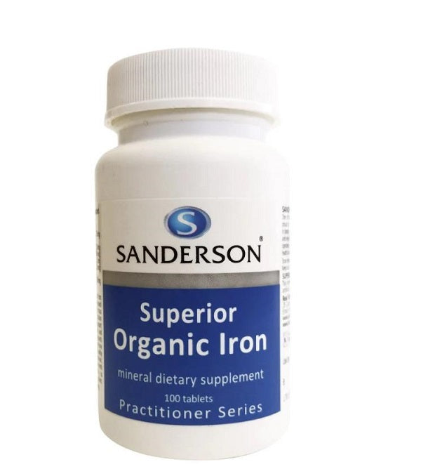 Sanderson Superior Organic Iron - 100 tabs